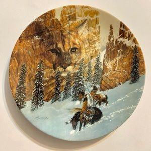 "Canyon of the Cat" Bradford Exchange collector plate, 8.25” in diameter.